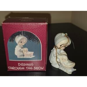 Precious Moments Dashing Through The Snow Ornament Enesco 521574 With Box